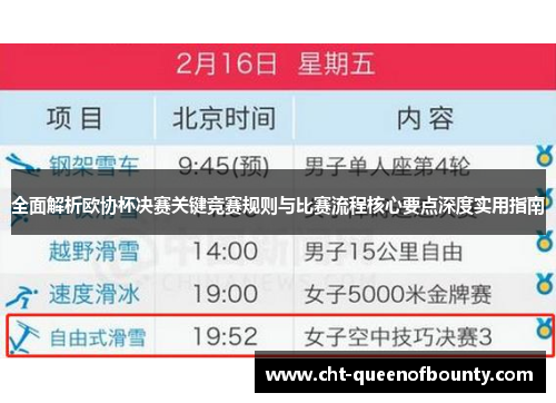 全面解析欧协杯决赛关键竞赛规则与比赛流程核心要点深度实用指南